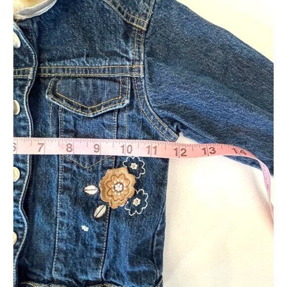 Kids Headquarters Blue Denim Faux Fur Collar & Sleeves Snap Jacket Coat Size 2T - Picture 6 of 7